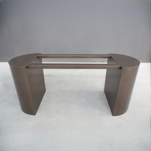 Modern pedestal table base with curved metal design - AYCA contemporary dining table support