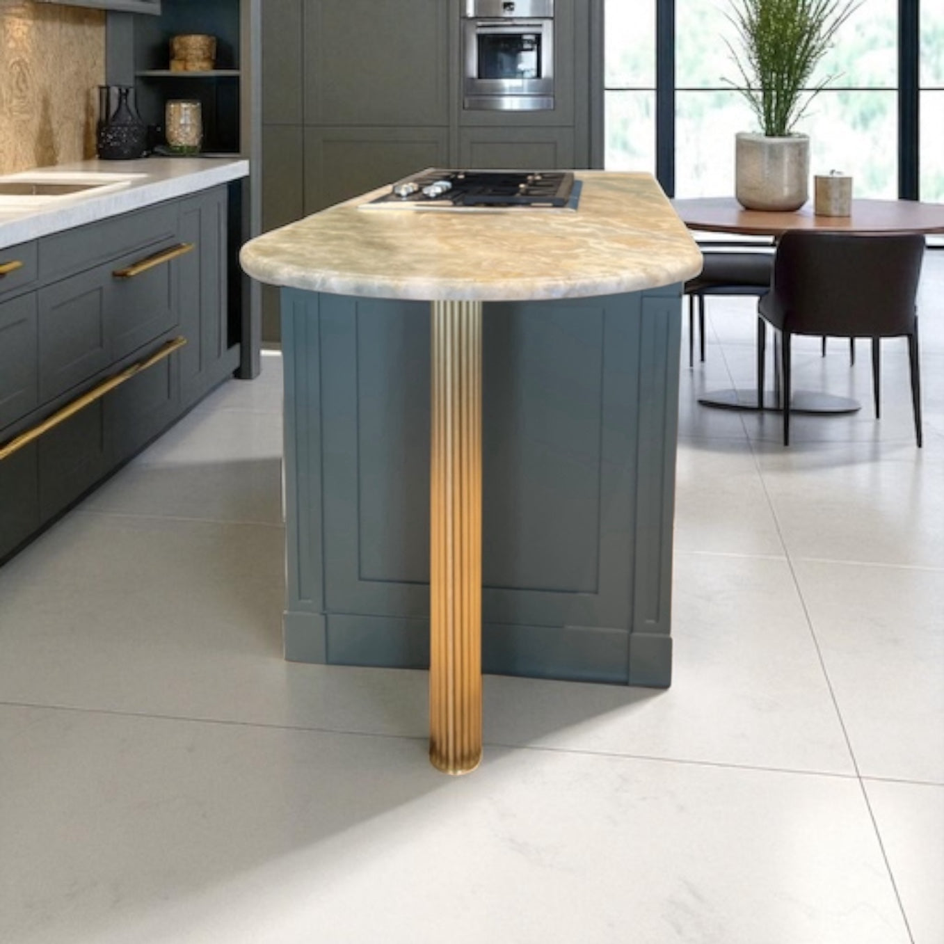 Kitchen Island Leg / BRASS DIZDAR 01  / CUSTOMIZABLE