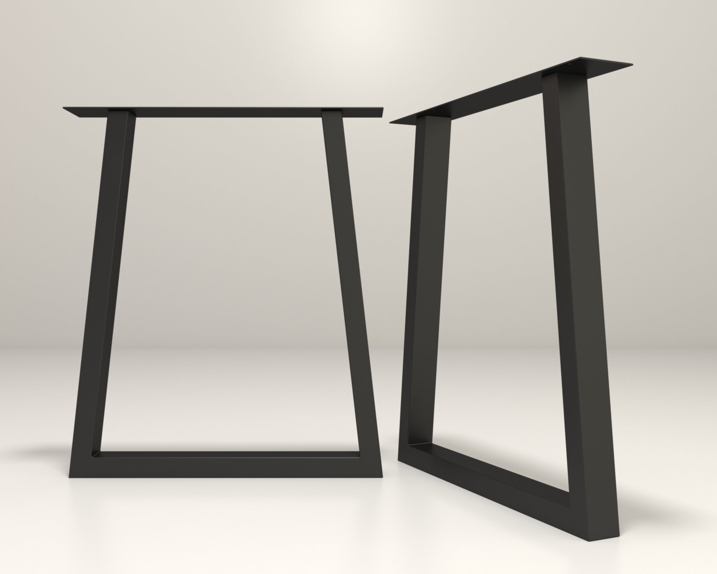 Trapezoid steel table legs