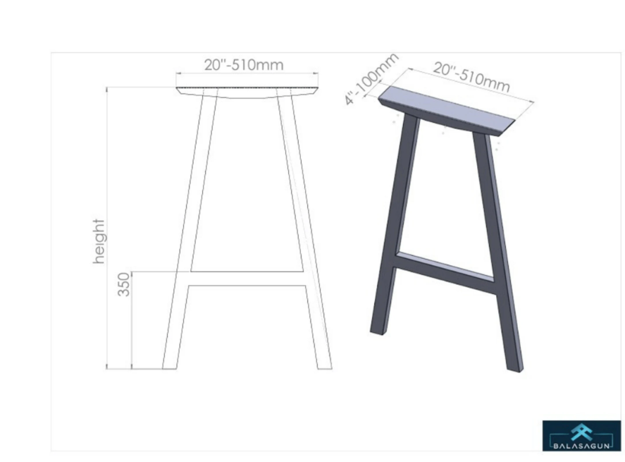 28" A Style  Table Legs, 20" Wide Base, Height 26" 32" Set (2)
