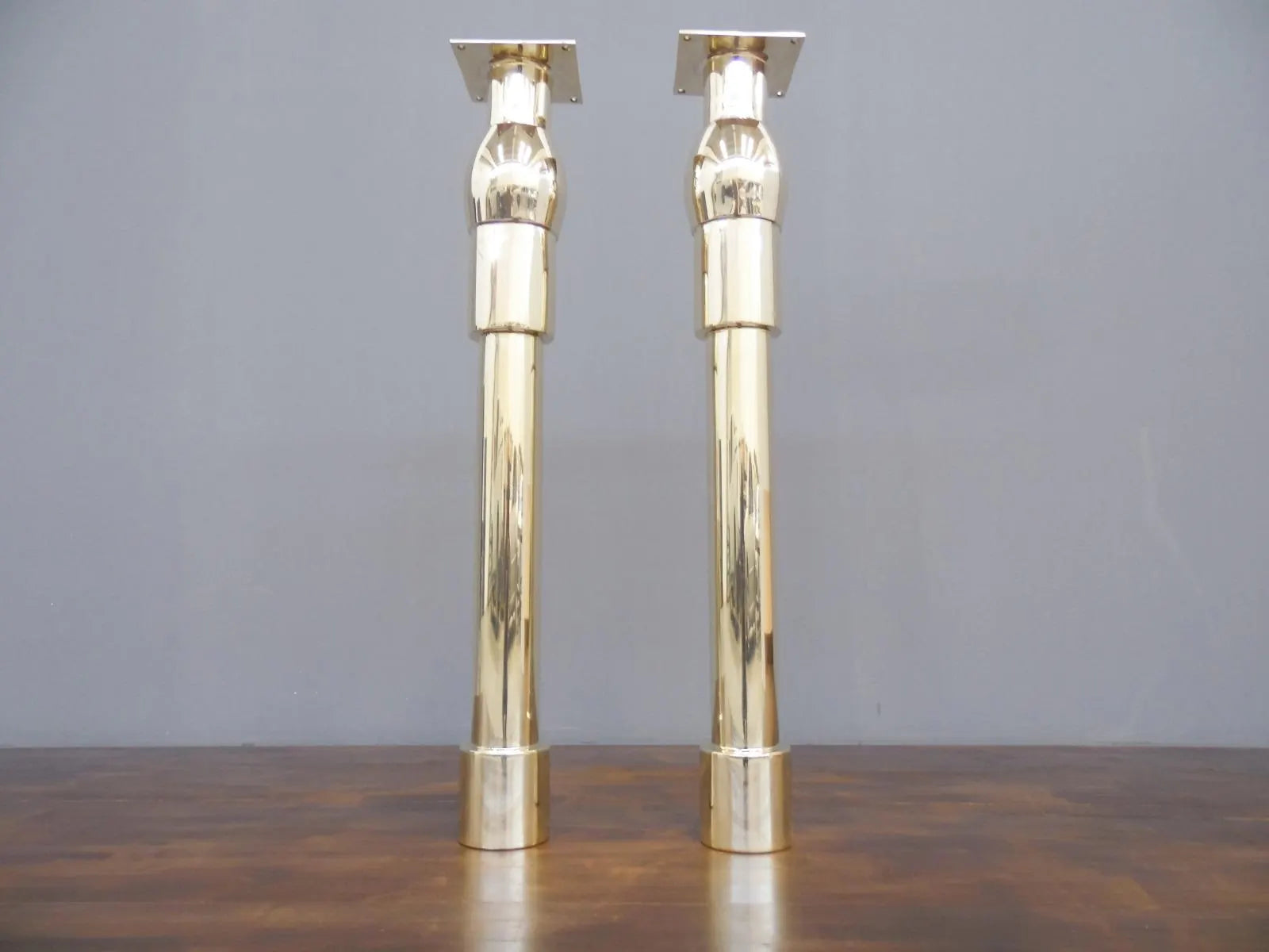 Custom Brass Kitchen Island Legs – Handmade Gold Metal Furniture Legs – Set of 2 Modern Sculptural Posts