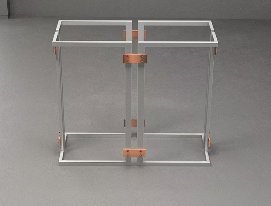 Modern CONSOLE Table Base | Stainless STEEL& Copper Entryway Furniture  Legs | SUTUN