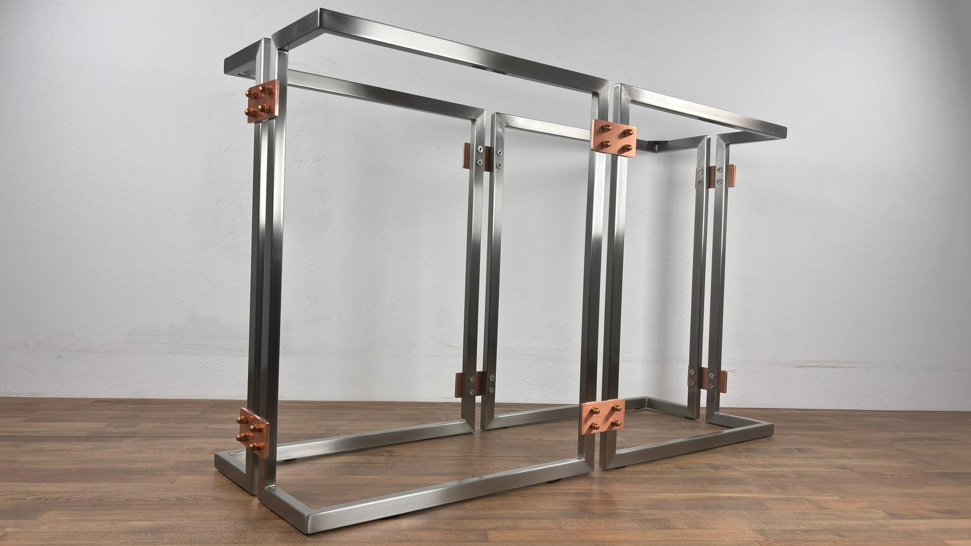 Modern CONSOLE Table Base | Stainless STEEL& Copper Entryway Furniture  Legs | SUTUN
