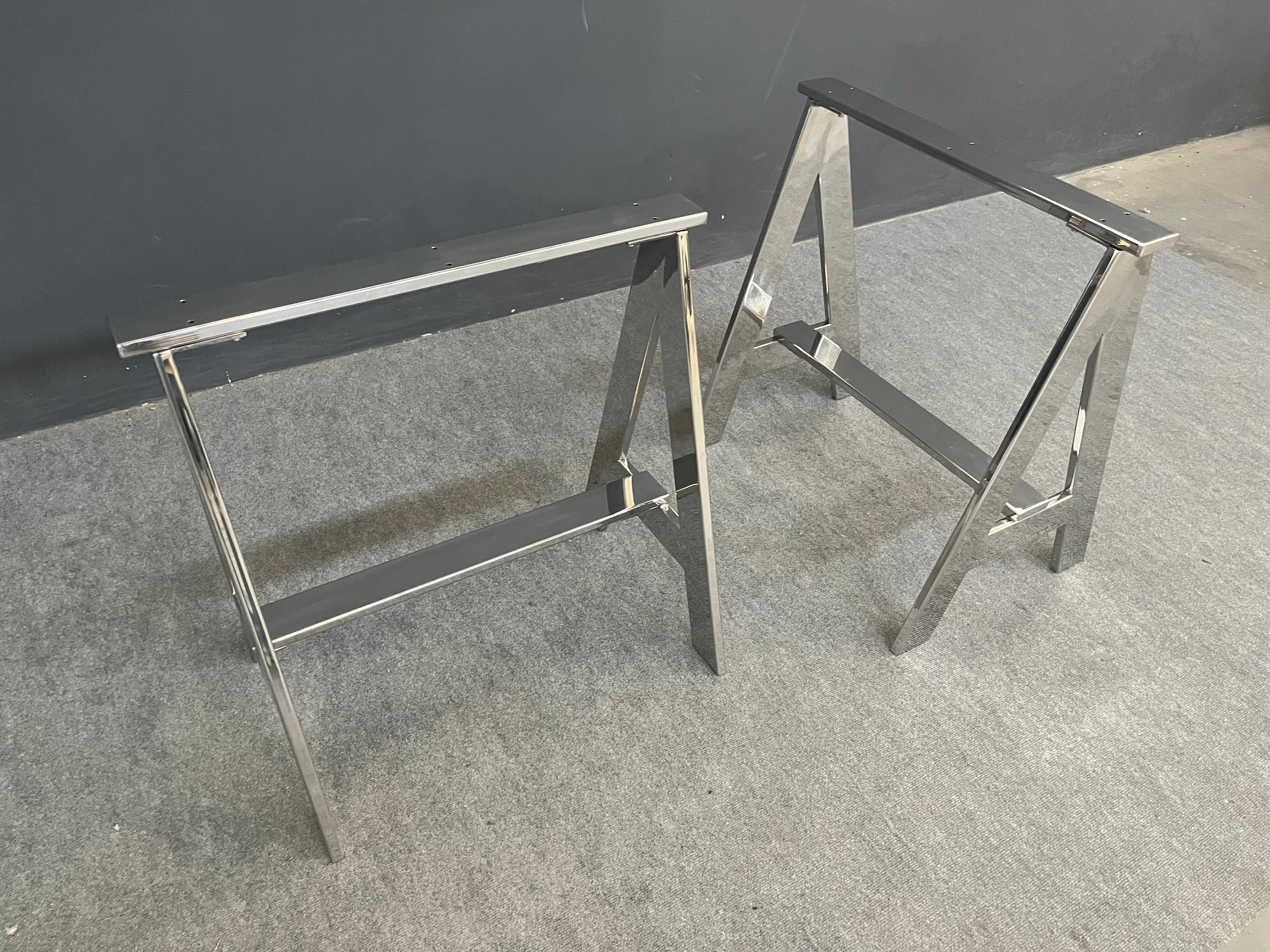 Stainless Steel Sawhorse Desk Legs Set ( 2)