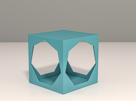 m*3様 Hilander Hexagon Table DAN Heptagon Delight : Metal Table Cube: A Contemporary Masterpiece