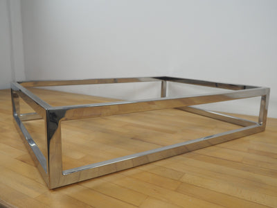 polished stainless steel handmade rectangular coffee table base 