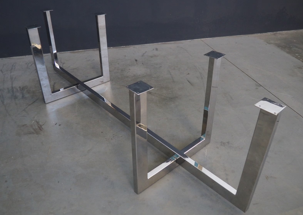 Dining Table Base |28"H x 28” W x 72” L Long Stainless Steel Table Base | HATTI-P