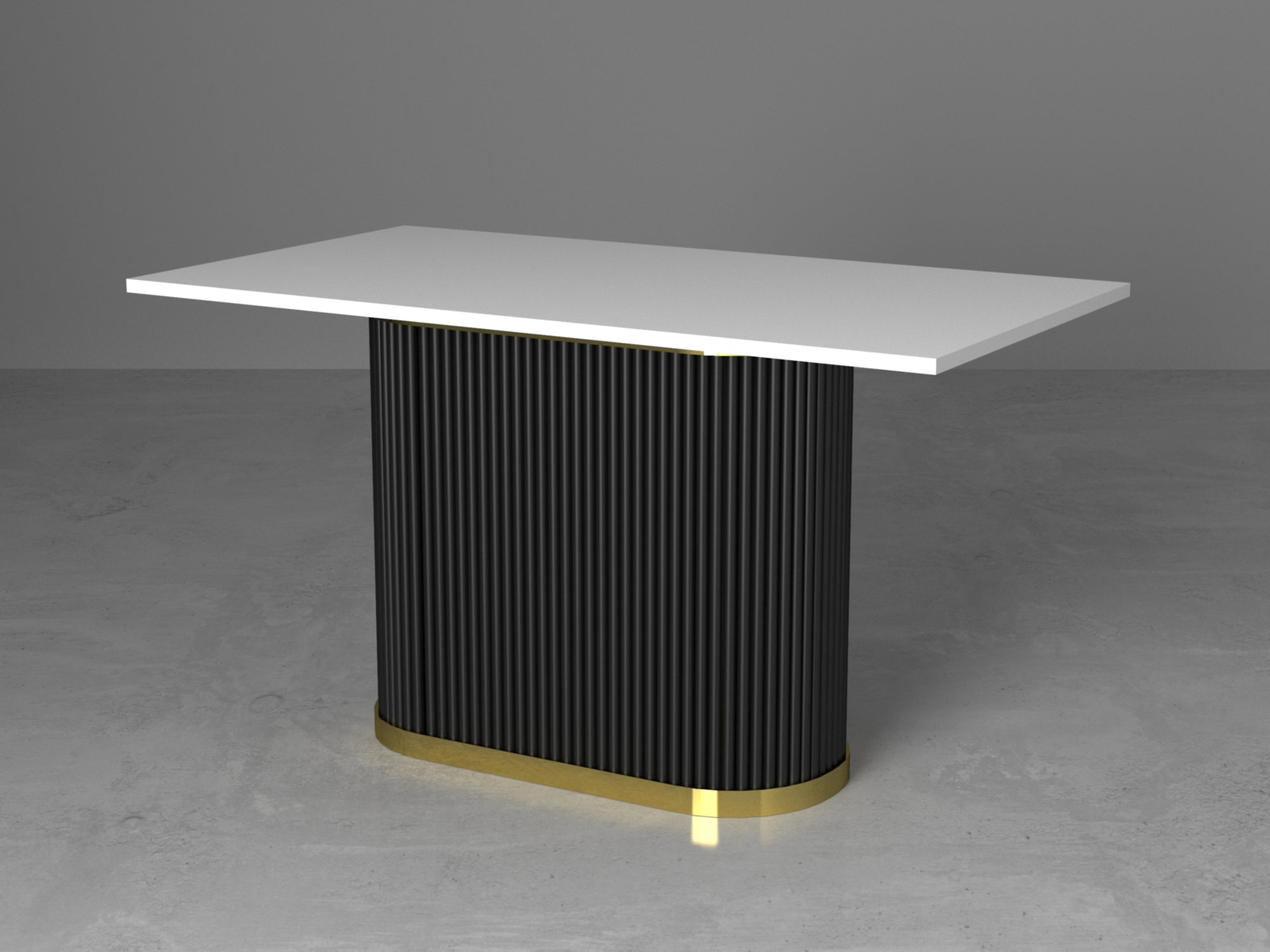 Modern Pedestal Metal Table Base |Dining Table Base |Customizable; Rectangular, Square Table Tops  | ADA DIZDAR 2852