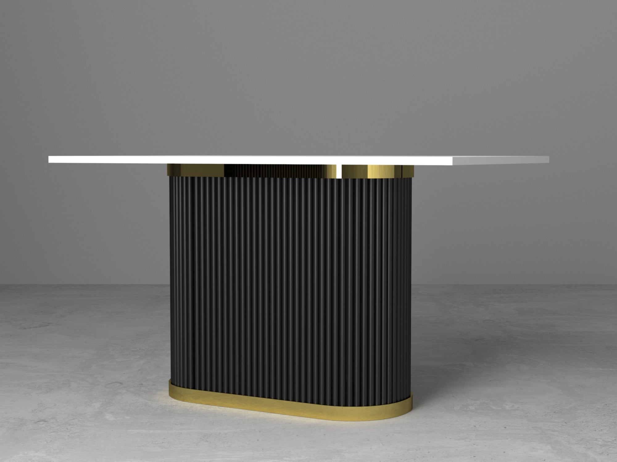 Modern Pedestal Metal Table Base |Dining Table Base |Customizable; Rectangular, Square Table Tops  | ADA DIZDAR 2852
