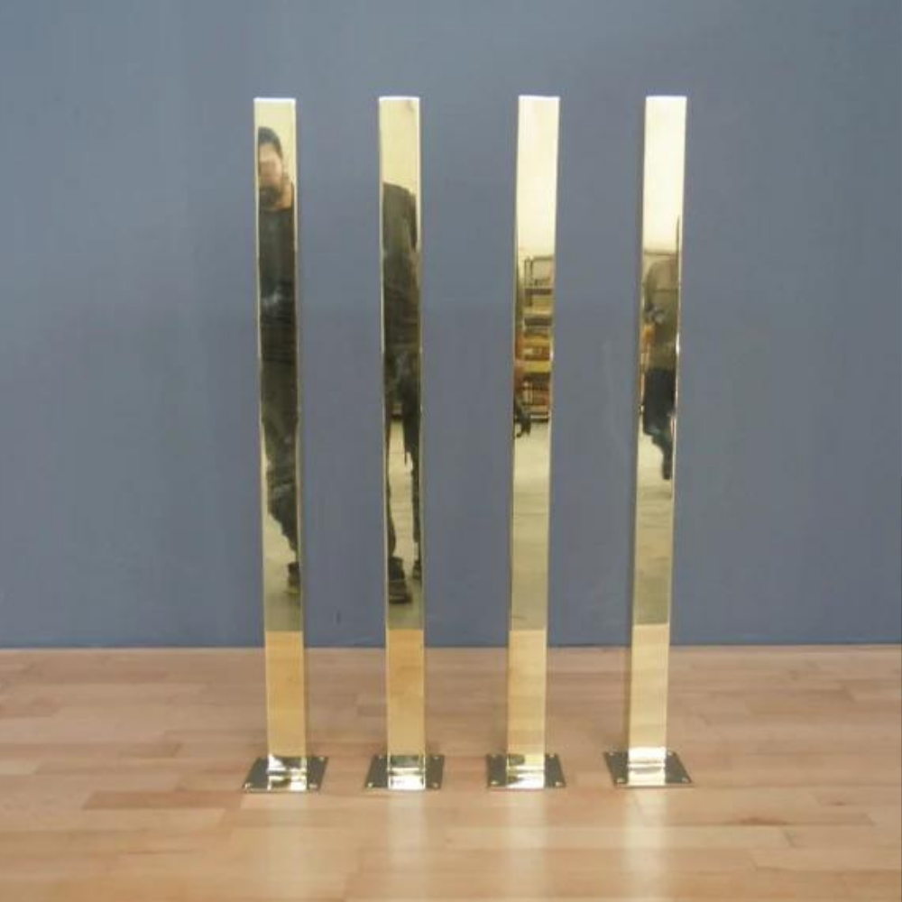 28" Steel Post Brass Table Legs Height 26" - 32" Set(4)