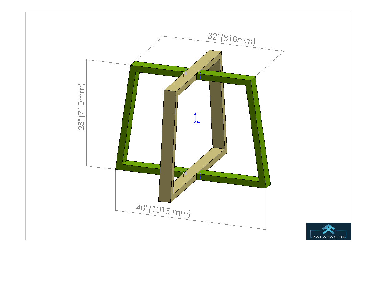 Trapezoid Round Frame Dining Table Base  | TEPE 4032