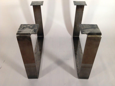 15" X 21"  Coffee Table Legs Flat Steel, Height 12" To 16" Set(2)