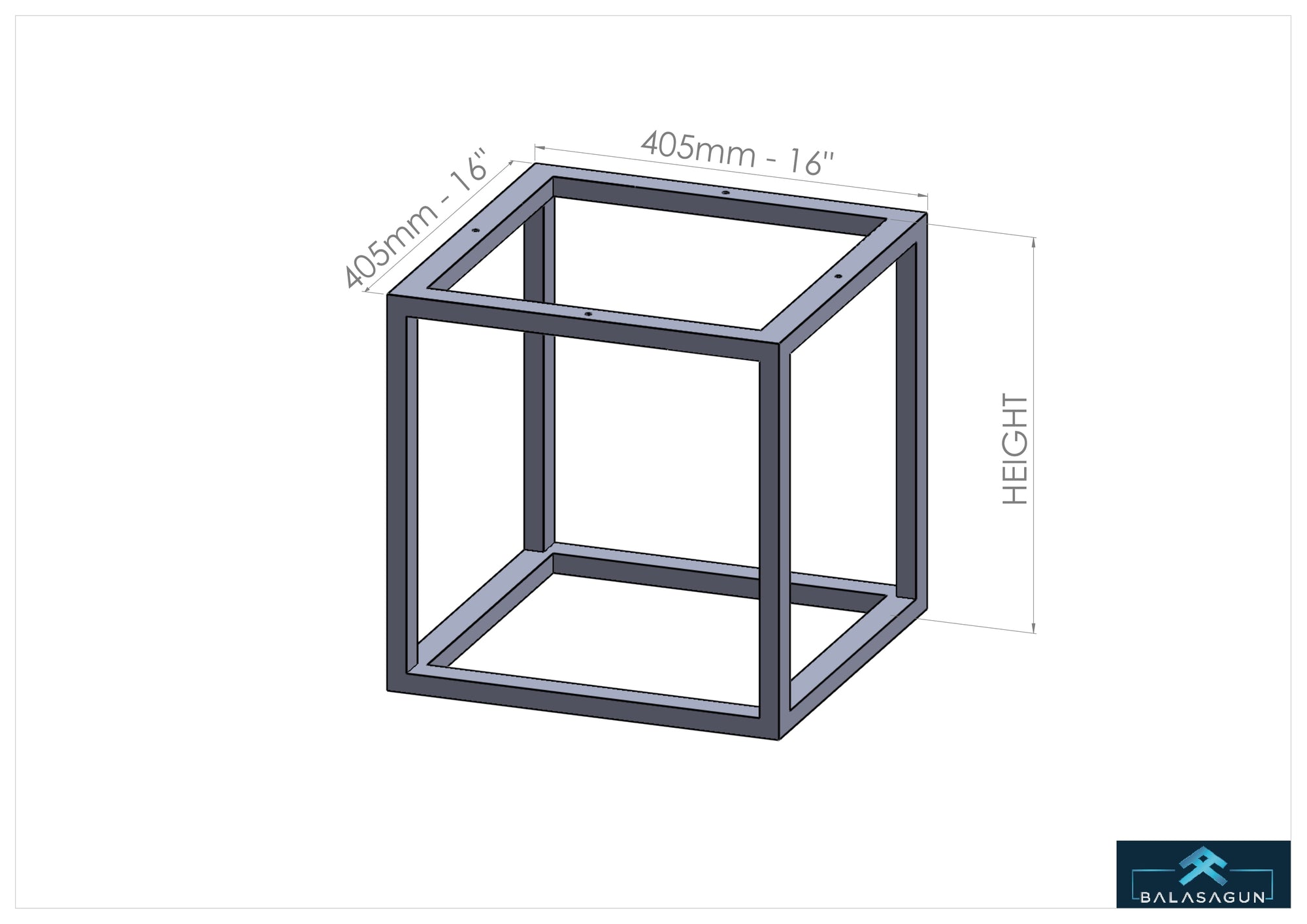 Mid-Century Modern Open Frame Cube End Table Base | ZAR 16