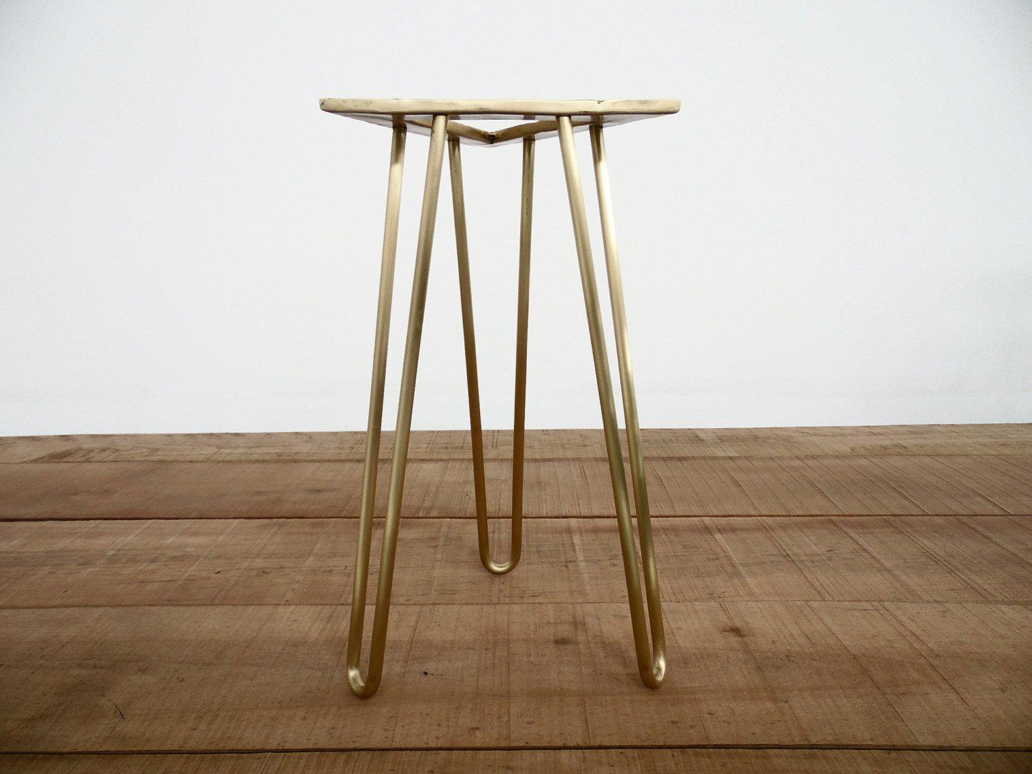 22"  Brass Hairpin Tripot Base ,height 17" To 24" From Round Base Bistro Stool Collection