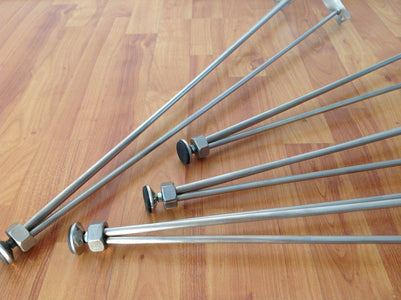 28" 3-pin-nuts Table Legs, Stainless Steel,height 26" To 32" Set(4)
