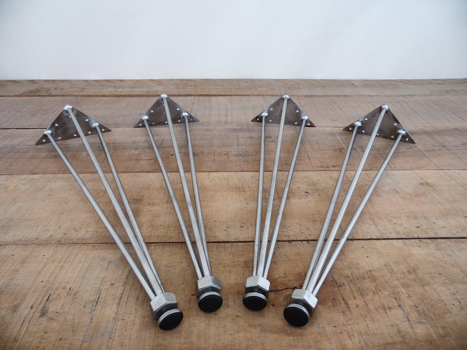 28" 3-pin-nuts Table Legs, Stainless Steel,height 26" To 32" Set(4)
