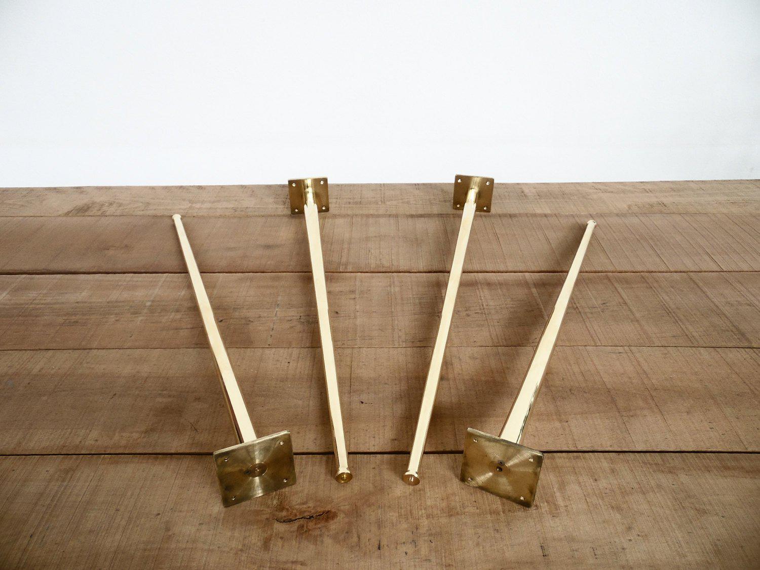 28" Tapered Brass Table Legs, Height 26" - 32" Set(4) From Round Base Bistro Stool Collection