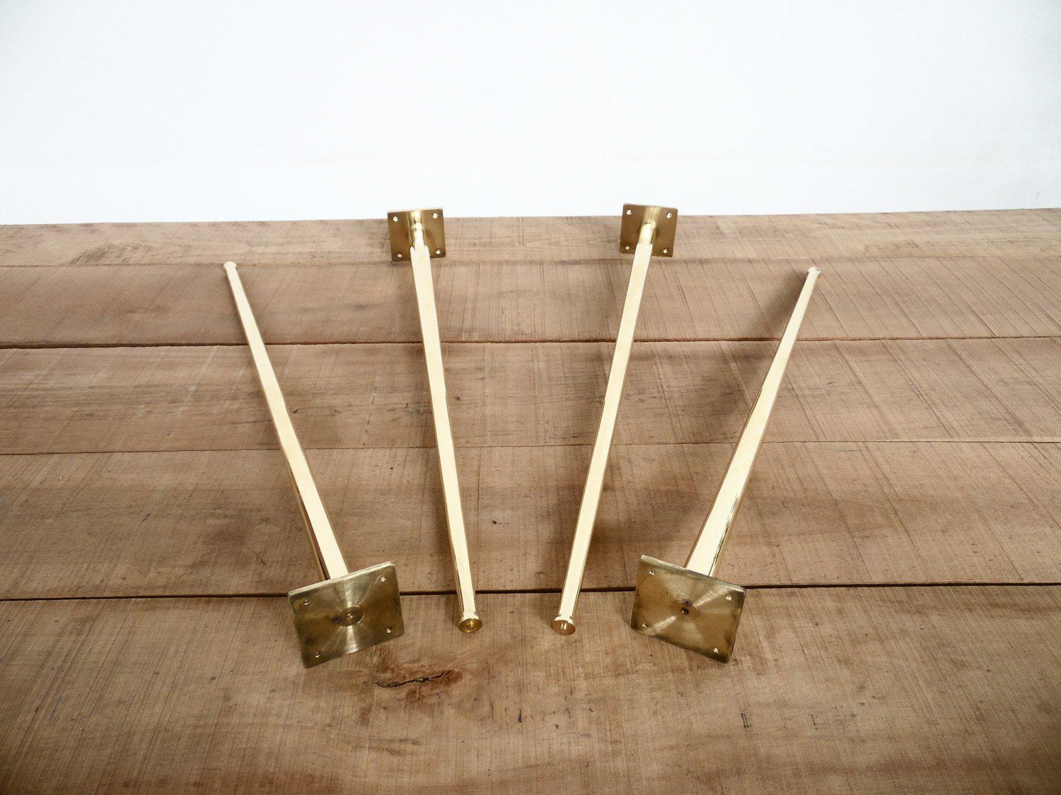 28" Tapered Brass Table Legs, Height 26" - 32" Set(4) From Round Base Bistro Stool Collection