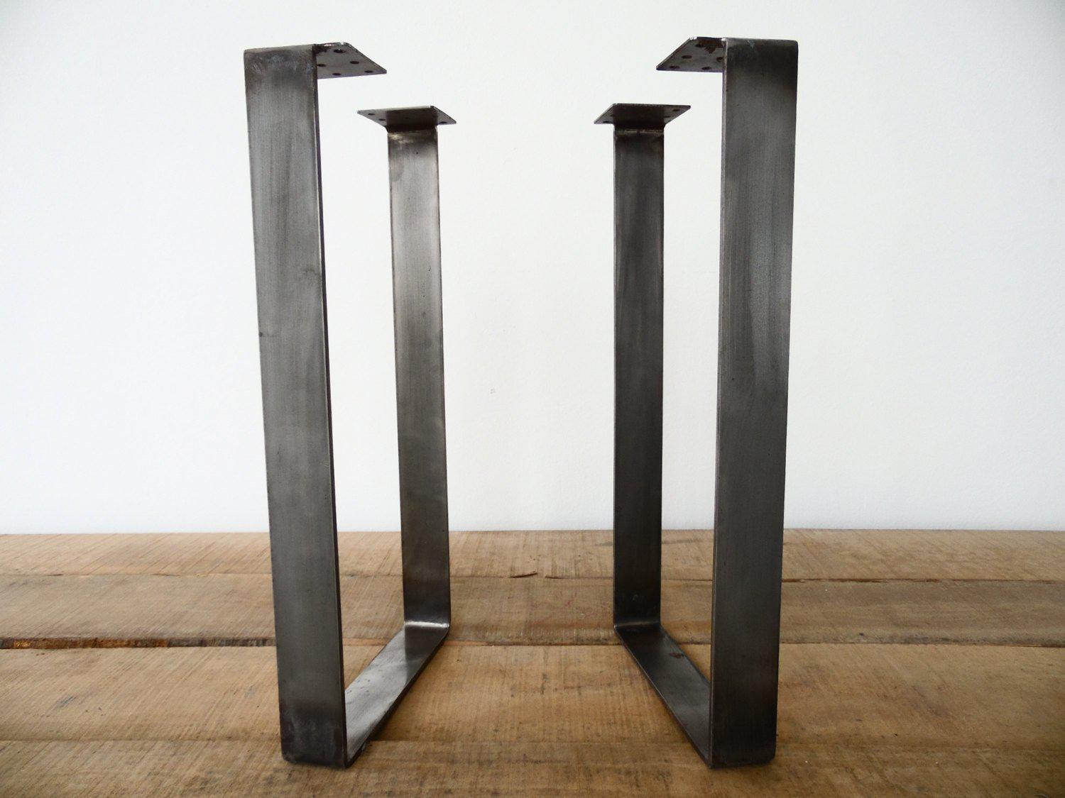 28 "x 14"  Flat Steel Table Legs, Height 26" To 32" Set(2)