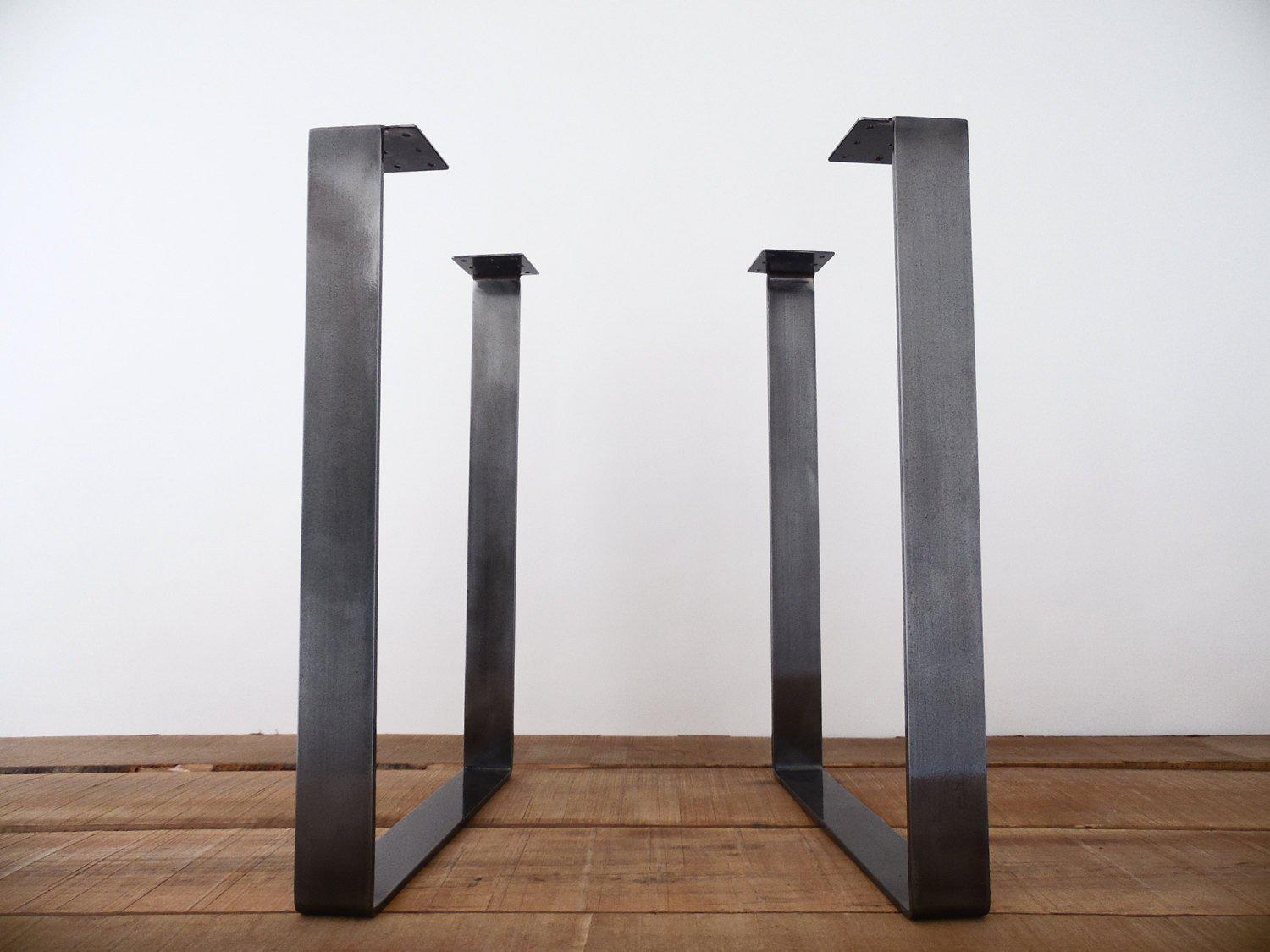 28 "x 20" Flat Steel Table Leg, Height 26" To 32" Set(2)