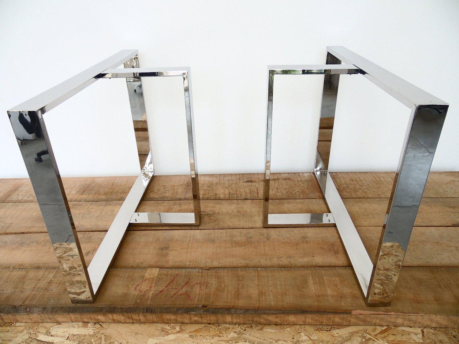 28" X 35" X 18"table Bases, Stainless Steel, Height 26" - 32" Set(2)