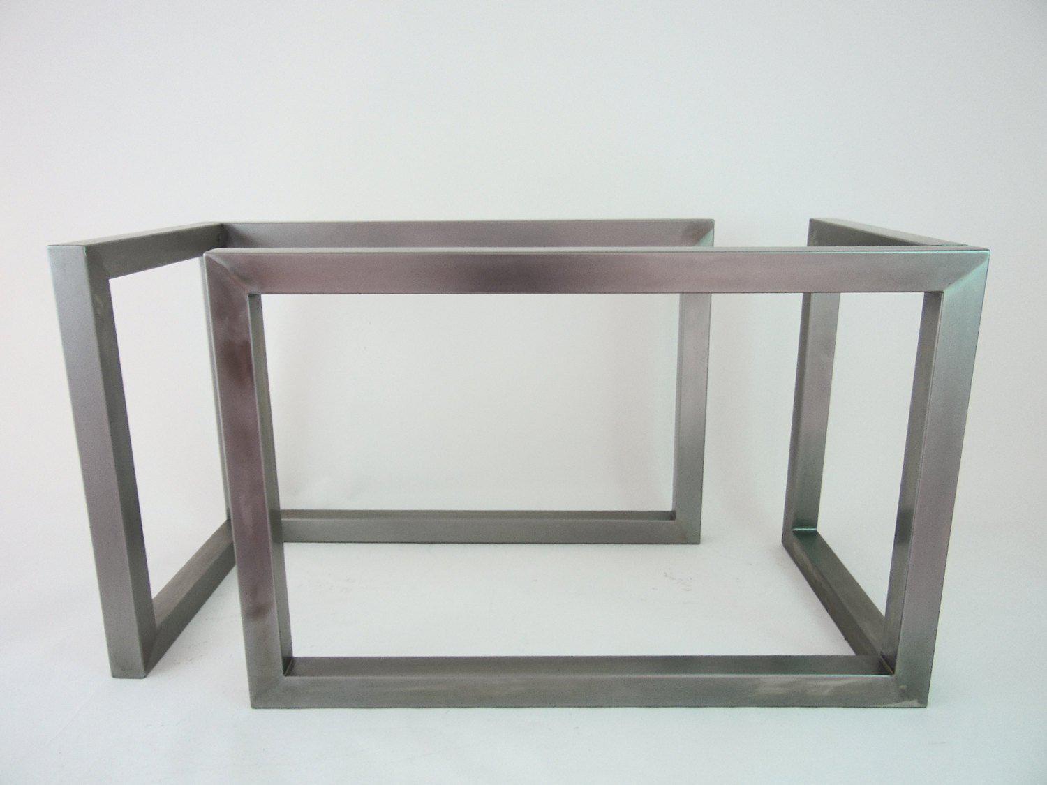 28" X 35" X 35" Look Stainless Steel Table Base , Stainless Steel  Set(2)