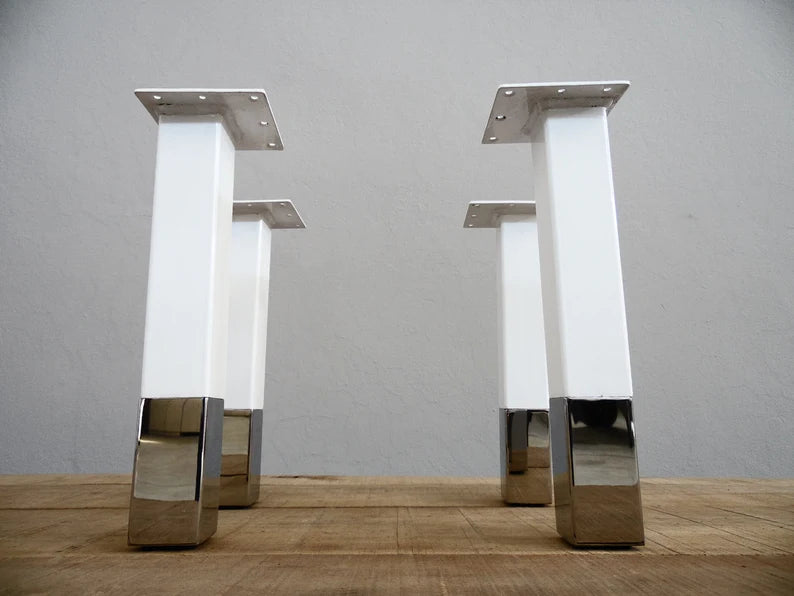 16" Steel Post Simple Modern Coffee Table Legs , Multi Metal,height 12”-17" Set(4)