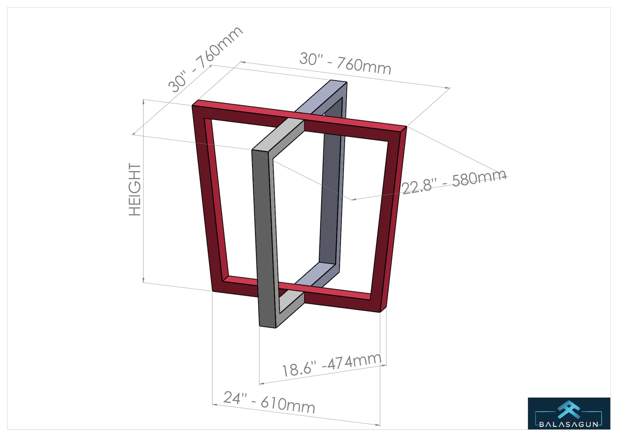 Tapered Trapezoid Steel Round Dining Table Base