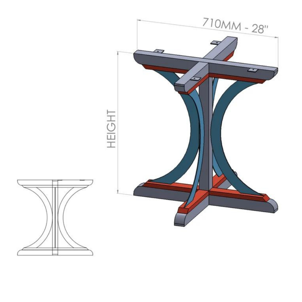 HERAT Dining Round Table Base , 28"H x 28" Round