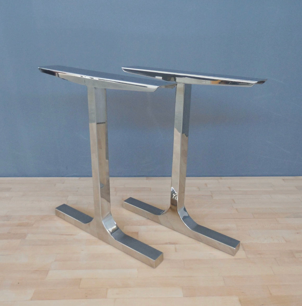 28" BESIK Single Bar Table Legs, Stainless Steel, 24" Width Base,height 26" 32" Set(2)