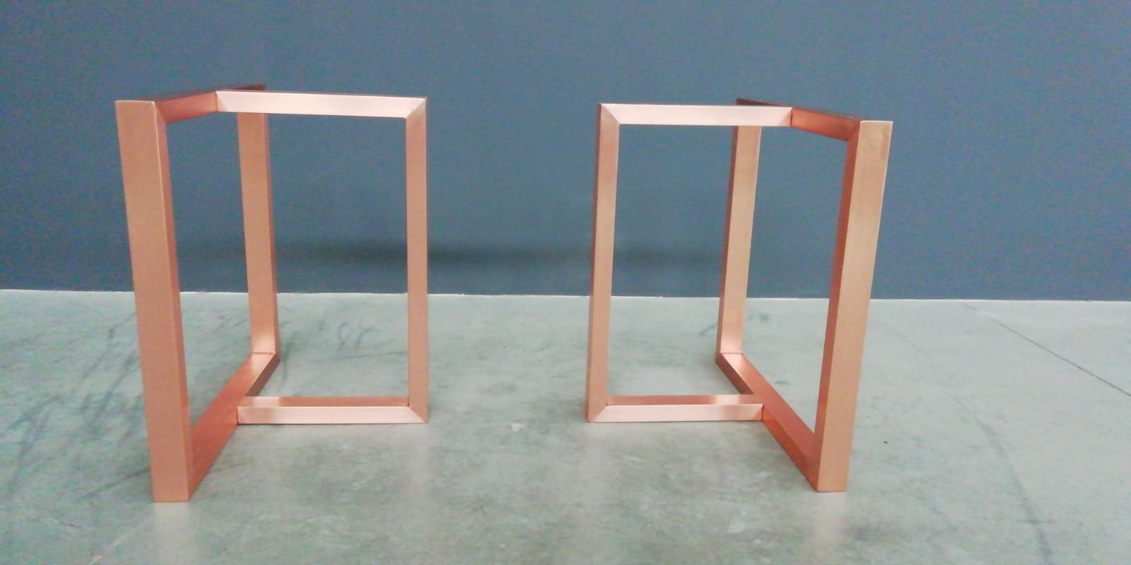 Copper Frame Table Legs 28"X 28"X 16" T-Look , height 26" - 32" Set(2)