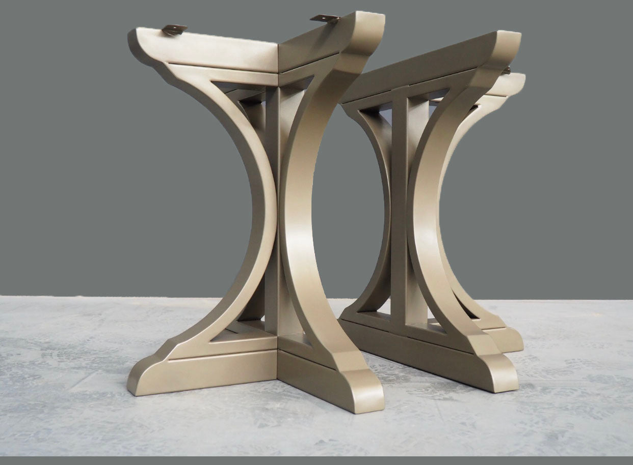 T-Shaped Farmhouse Trestle Curved Edge Table Legs | REY