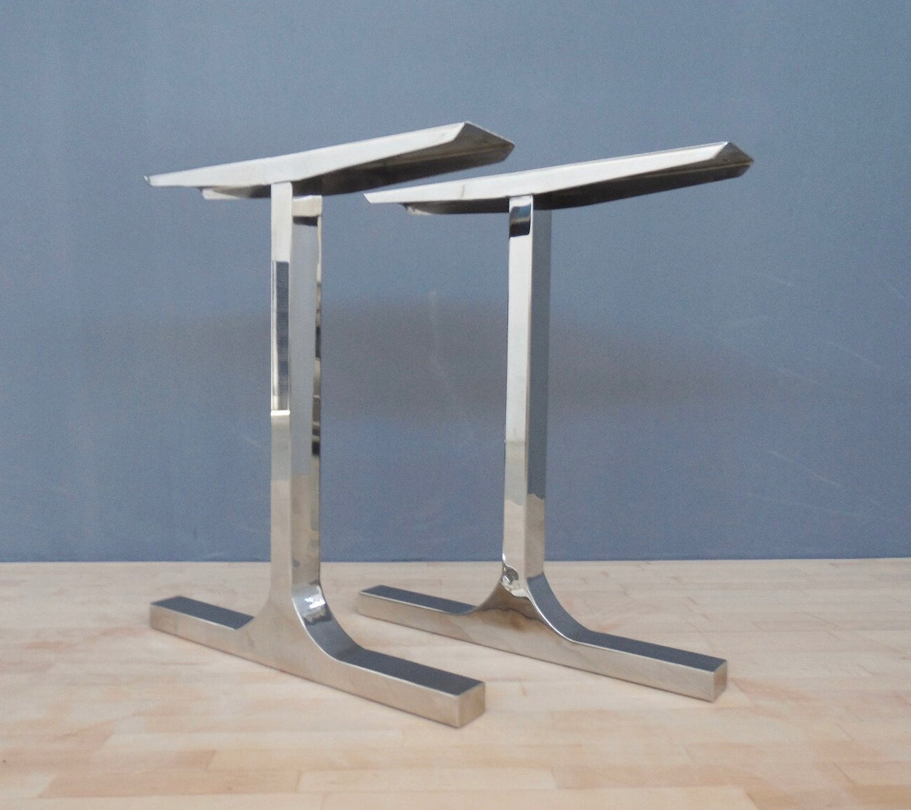 28" BESIK Single Bar Table Legs, Stainless Steel, 24" Width Base,height 26" 32" Set(2)