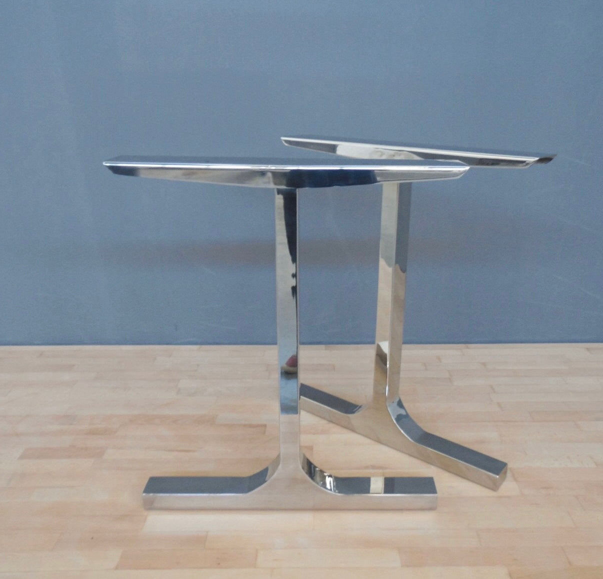 28" BESIK Single Bar Table Legs, Stainless Steel, 24" Width Base,height 26" 32" Set(2)