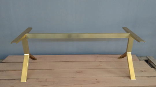 Brass Dining Table Base |Office Table Base Metal |  28" H X 28" W x 72” L  CATAL