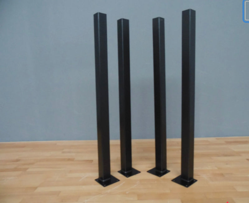28" Steel Post Table Legs Square , Height 26" 32" Set(4)