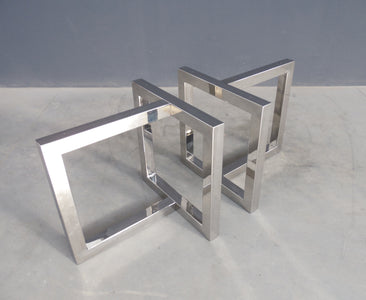 Modern stainless steel polished table legs for heavy duty long table tops