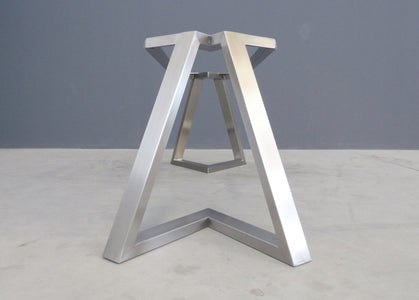 STAINLESS STEEL CHROME TABLE BASE EBABIL SIDE VIEW