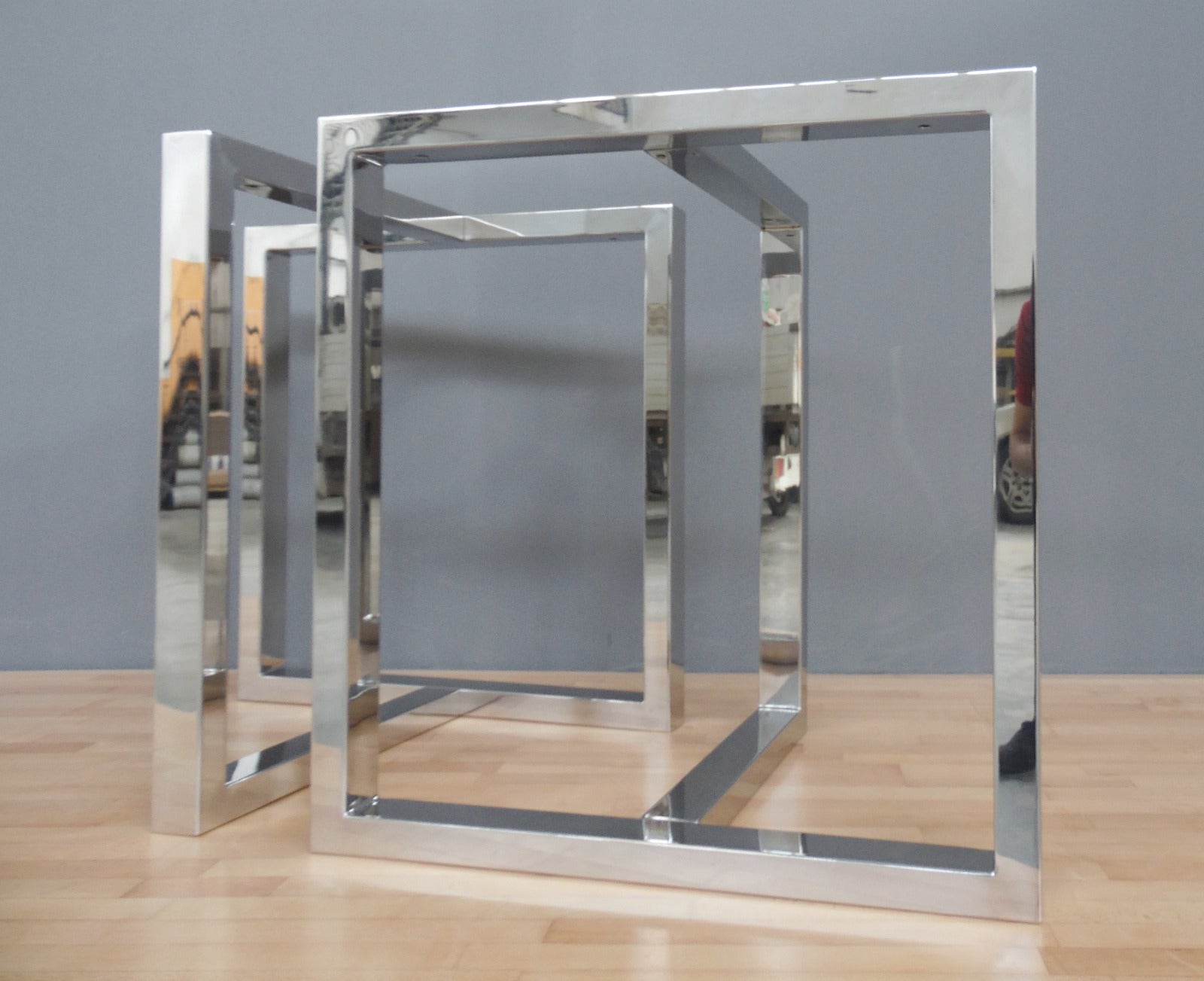 28"X 28"X16" Trestle Stainless Steel Dining Table Legs , height 26" - 32" Set(2)