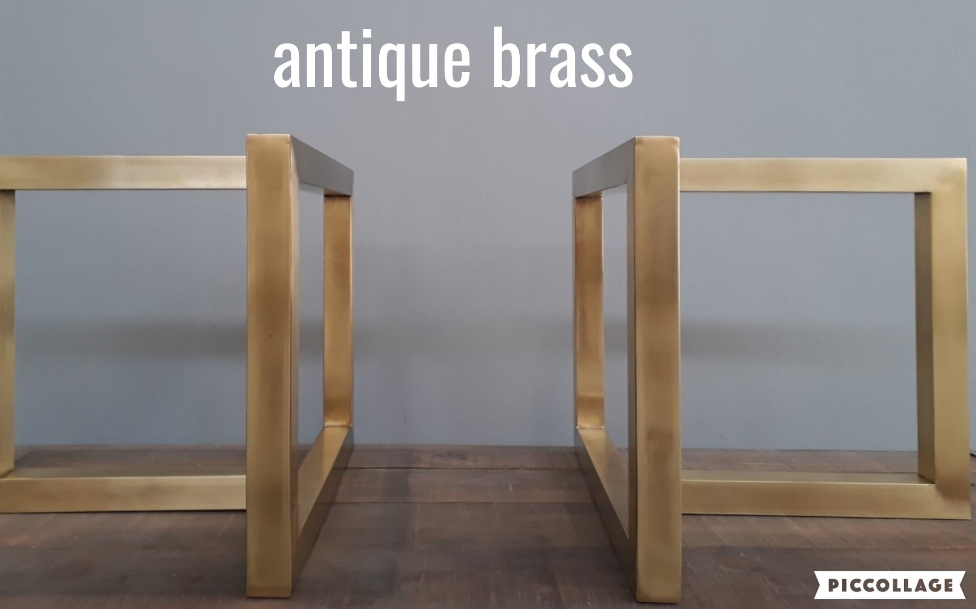 28" H x 28” W x 72” L  Bracket Brass  Dining Table Base, Height 26" - 32"