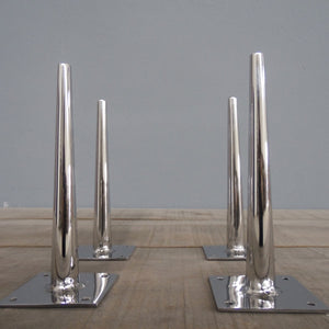bitlis polished stainless tapered table legs 400