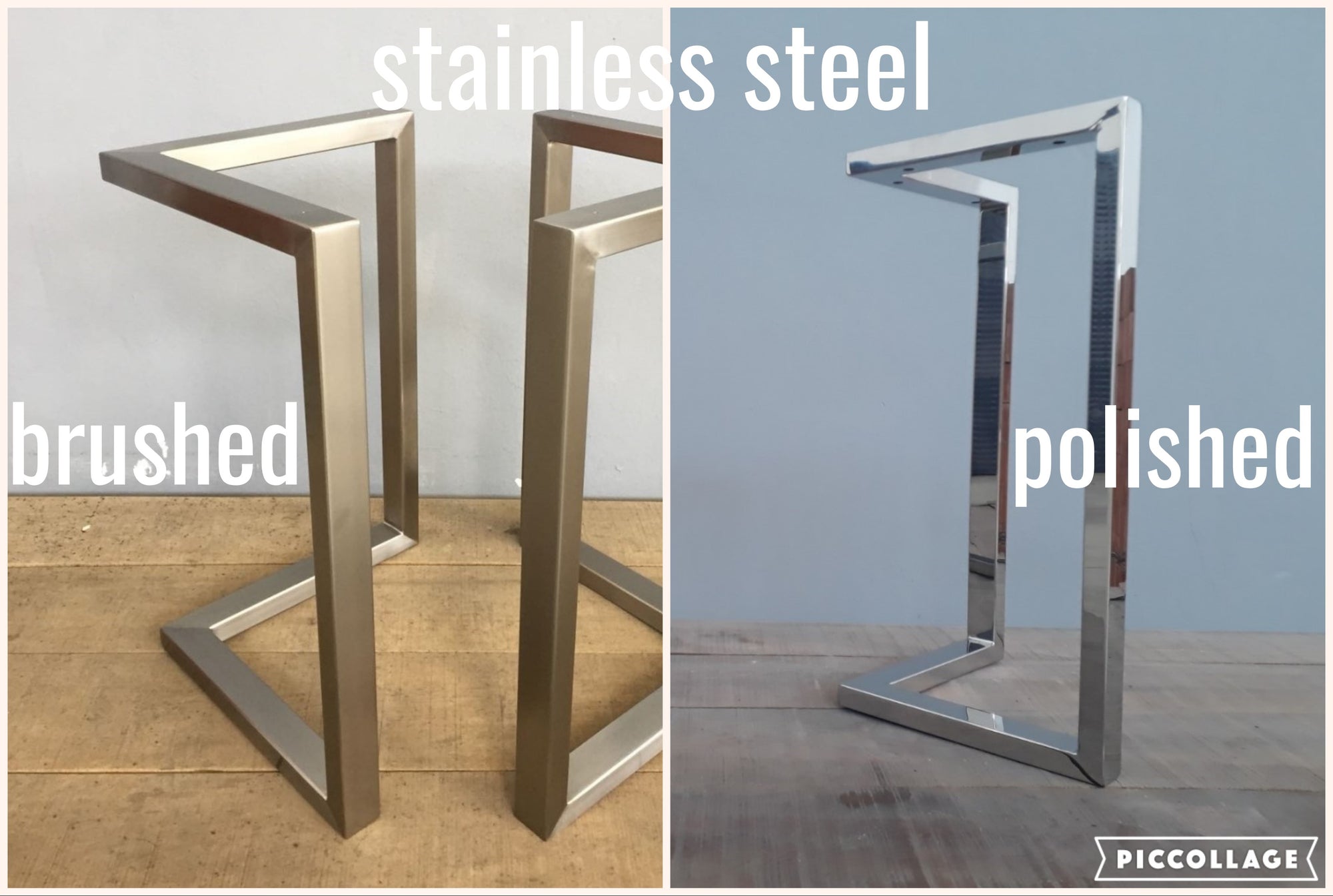 35" H X 24" W Bracket Stainless Steel Counter Height  Table Legs,  Height 33" - 40" Set(2)