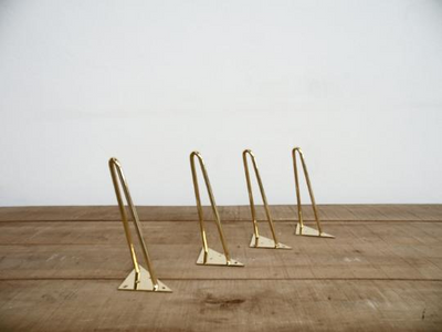 brass hairpin legs polished finished