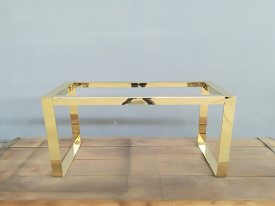 Brass Table Base ;28" H X 28" W x 52” L Flat Brass Table Base, Height 26" - 32"