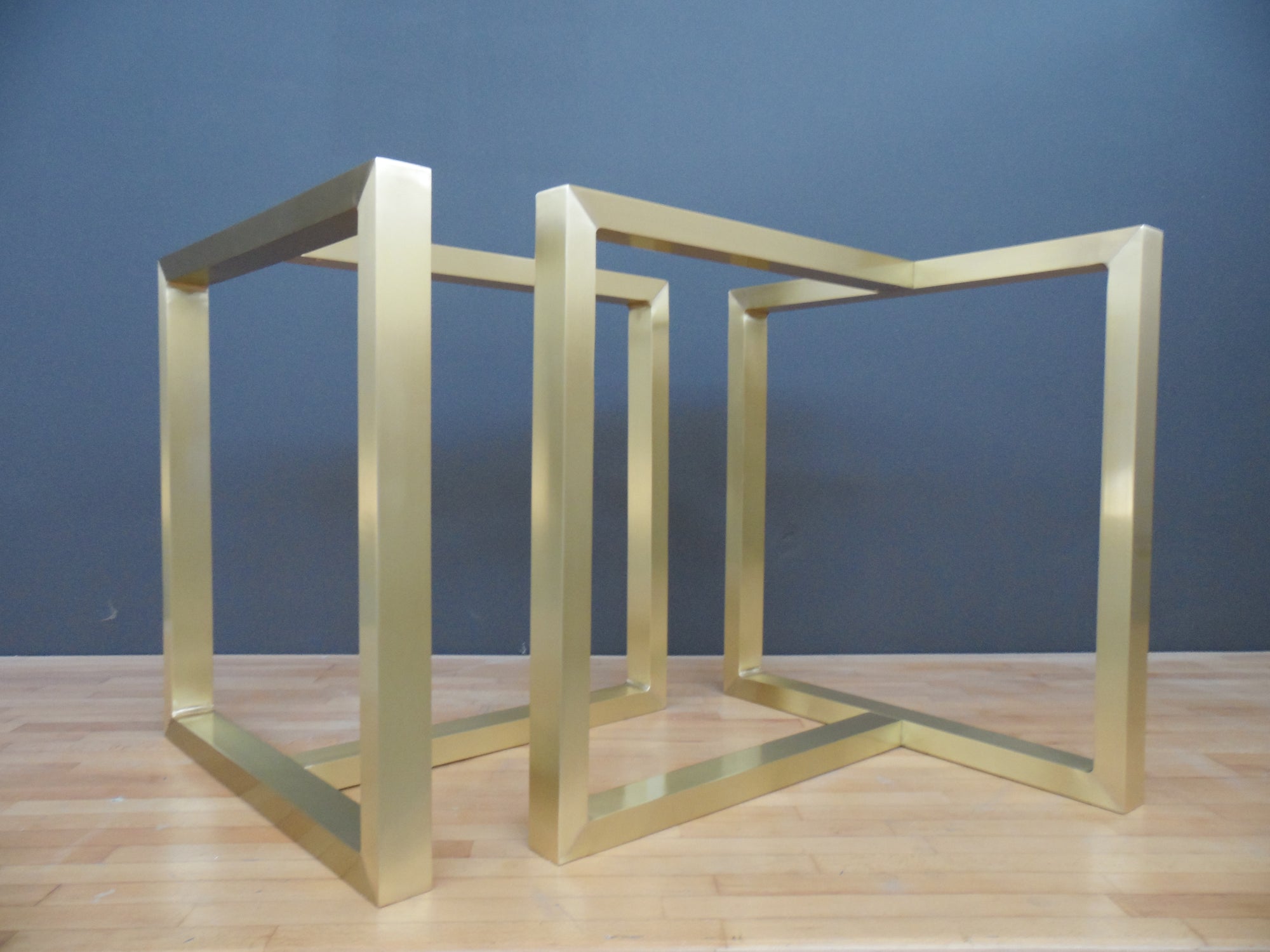 Brass Table Legs , 28" X 28" X 25" Dining Trestle Table Legs ( Height 26" - 30") Set(2)