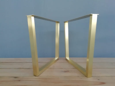 brushed brass trapezoid table legs