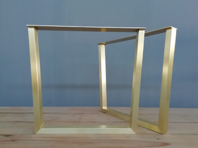 brass trapezoid table legs brushed brass