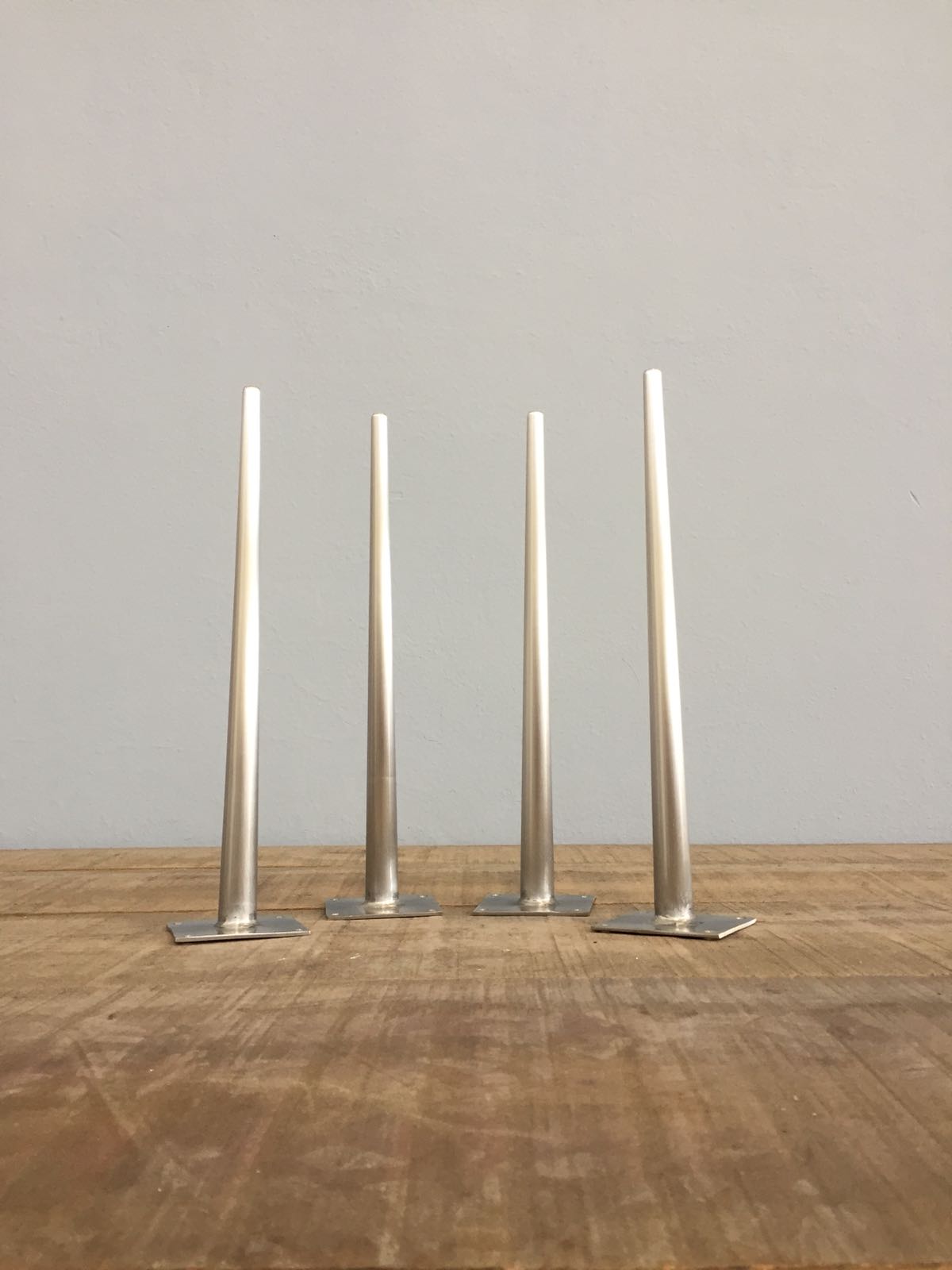 16" BITLIS - Tapered Turned Stainless Steel Table Legs Set ( 4)