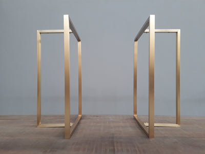 brushed t look trestle brass table legs