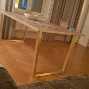 brushed brass dining table legs